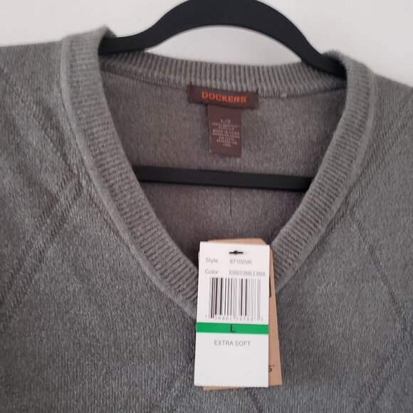 New Dockers Argyle sweater Olive Green Men's Size Large L $18 - Picture 3 of 6